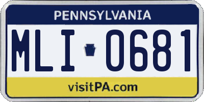 PA license plate MLI0681