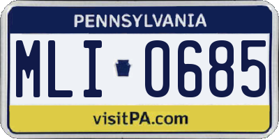PA license plate MLI0685