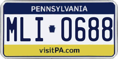 PA license plate MLI0688