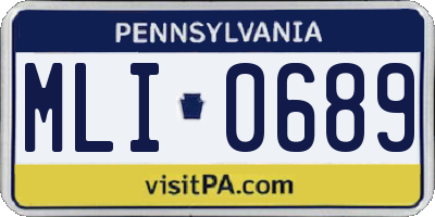 PA license plate MLI0689