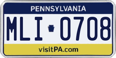 PA license plate MLI0708