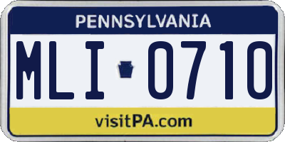 PA license plate MLI0710