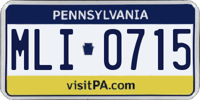 PA license plate MLI0715