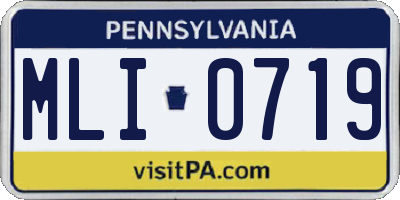 PA license plate MLI0719