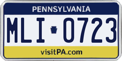 PA license plate MLI0723
