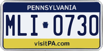 PA license plate MLI0730