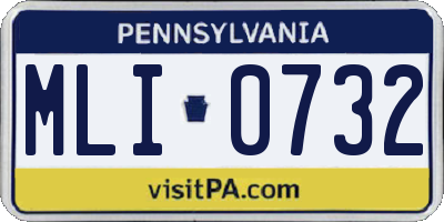 PA license plate MLI0732