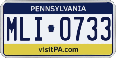 PA license plate MLI0733
