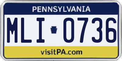 PA license plate MLI0736