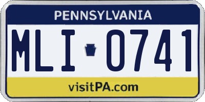 PA license plate MLI0741