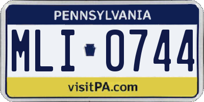 PA license plate MLI0744