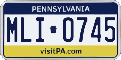 PA license plate MLI0745