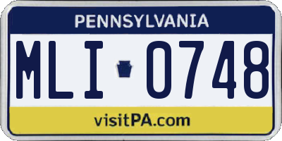 PA license plate MLI0748