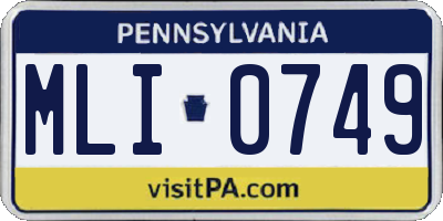 PA license plate MLI0749