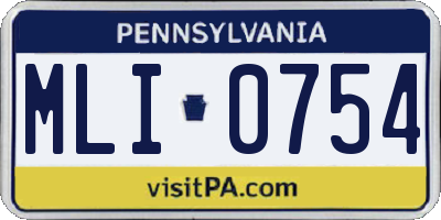 PA license plate MLI0754