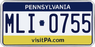 PA license plate MLI0755