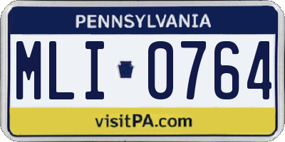 PA license plate MLI0764