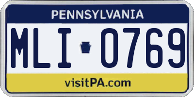 PA license plate MLI0769
