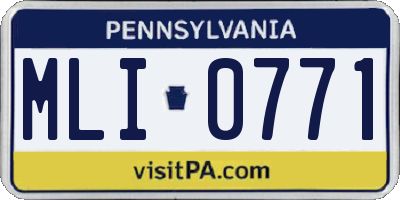 PA license plate MLI0771
