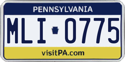 PA license plate MLI0775