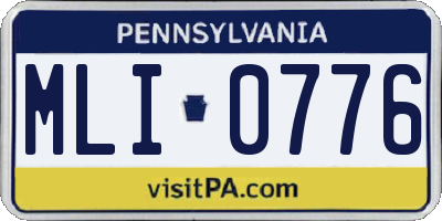 PA license plate MLI0776
