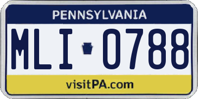 PA license plate MLI0788