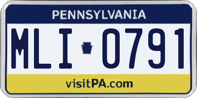 PA license plate MLI0791