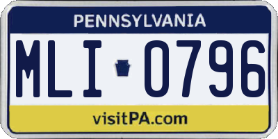 PA license plate MLI0796
