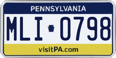 PA license plate MLI0798