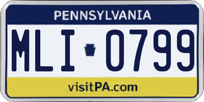 PA license plate MLI0799