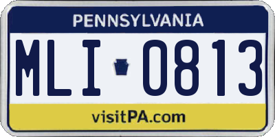 PA license plate MLI0813