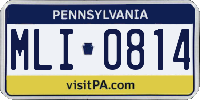 PA license plate MLI0814