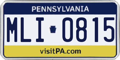 PA license plate MLI0815