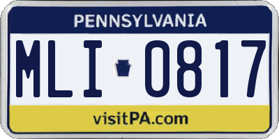 PA license plate MLI0817