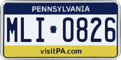 PA license plate MLI0826