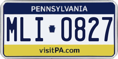 PA license plate MLI0827
