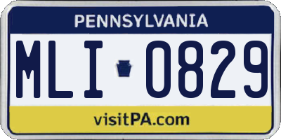 PA license plate MLI0829