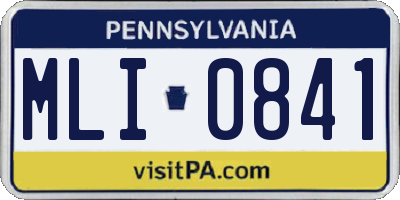PA license plate MLI0841