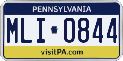 PA license plate MLI0844