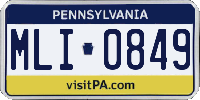 PA license plate MLI0849