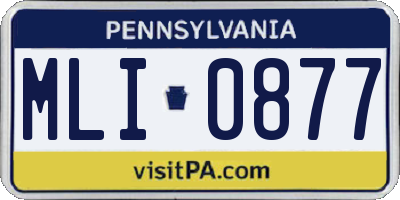 PA license plate MLI0877