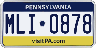 PA license plate MLI0878