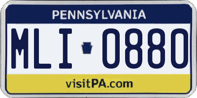 PA license plate MLI0880