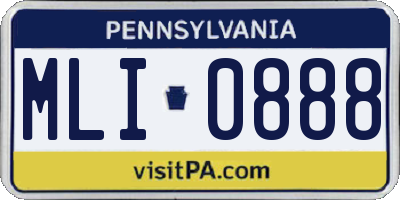 PA license plate MLI0888