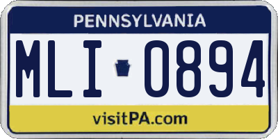 PA license plate MLI0894