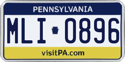 PA license plate MLI0896