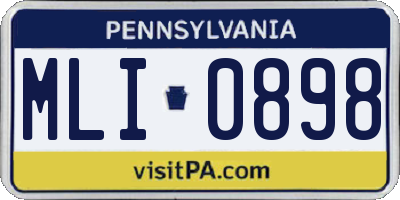 PA license plate MLI0898