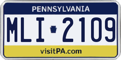 PA license plate MLI2109