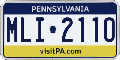 PA license plate MLI2110