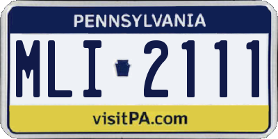 PA license plate MLI2111
